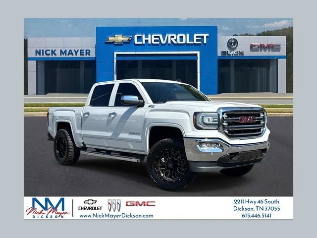 2018 GMC Sierra 1500 SLT in Summit White — front three-quarter view