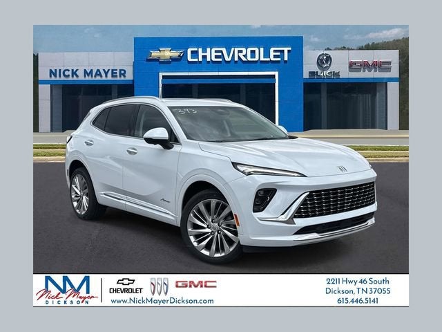 2026 Buick Envision Avenir in Iridescent White Tricoat — front three-quarter view
