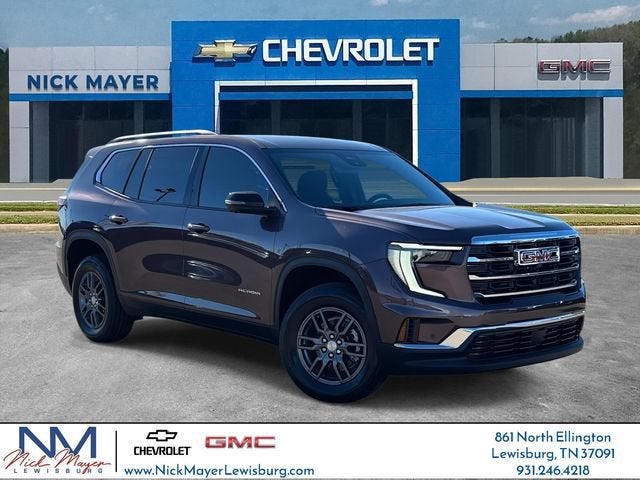 2026 GMC Acadia Elevation in Crystal Metallic — front three-quarter view
