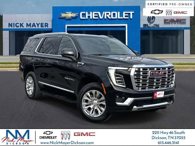 2025 GMC Yukon Denali in Onyx Black — front three-quarter view