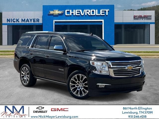 2019 Chevrolet Tahoe Premier in Black — front three-quarter view