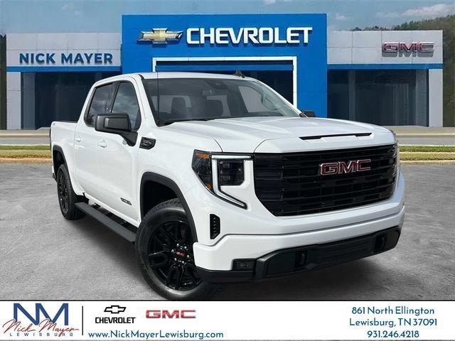 2025 GMC Sierra 1500 Elevation in Summit White — front three-quarter view