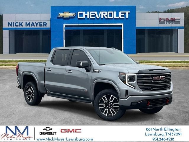 2026 GMC Sierra 1500 AT4 in Sterling Metallic — front three-quarter view