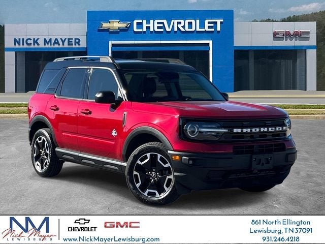 2021 Ford Bronco Sport Outer Banks in Red — front three-quarter view