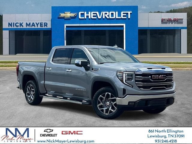 2026 GMC Sierra 1500 SLT in Sterling Metallic — front three-quarter view