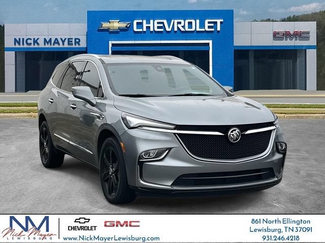 2023 Buick Enclave Essence in Moonstone Gray Metallic — front three-quarter view